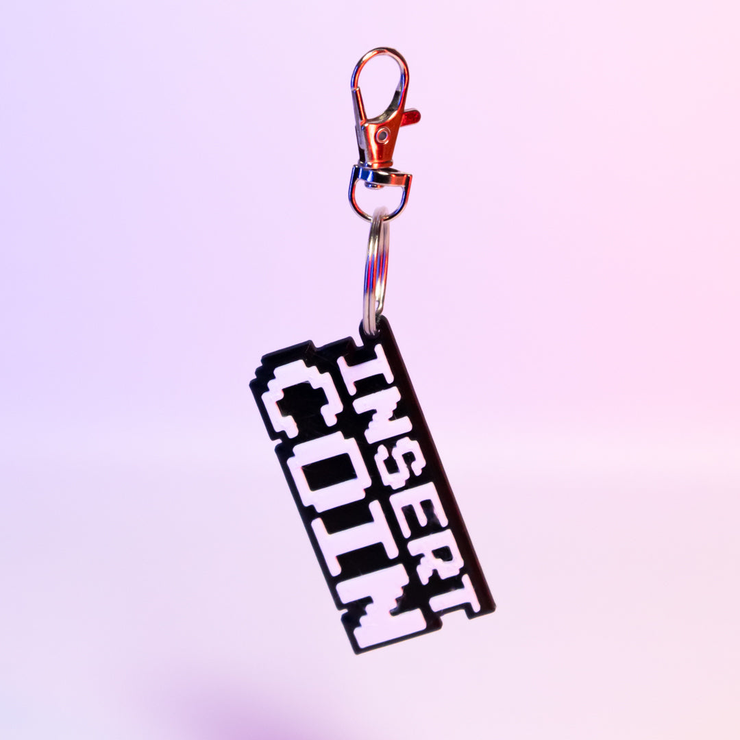 Retro "Insert Coin" Keychain