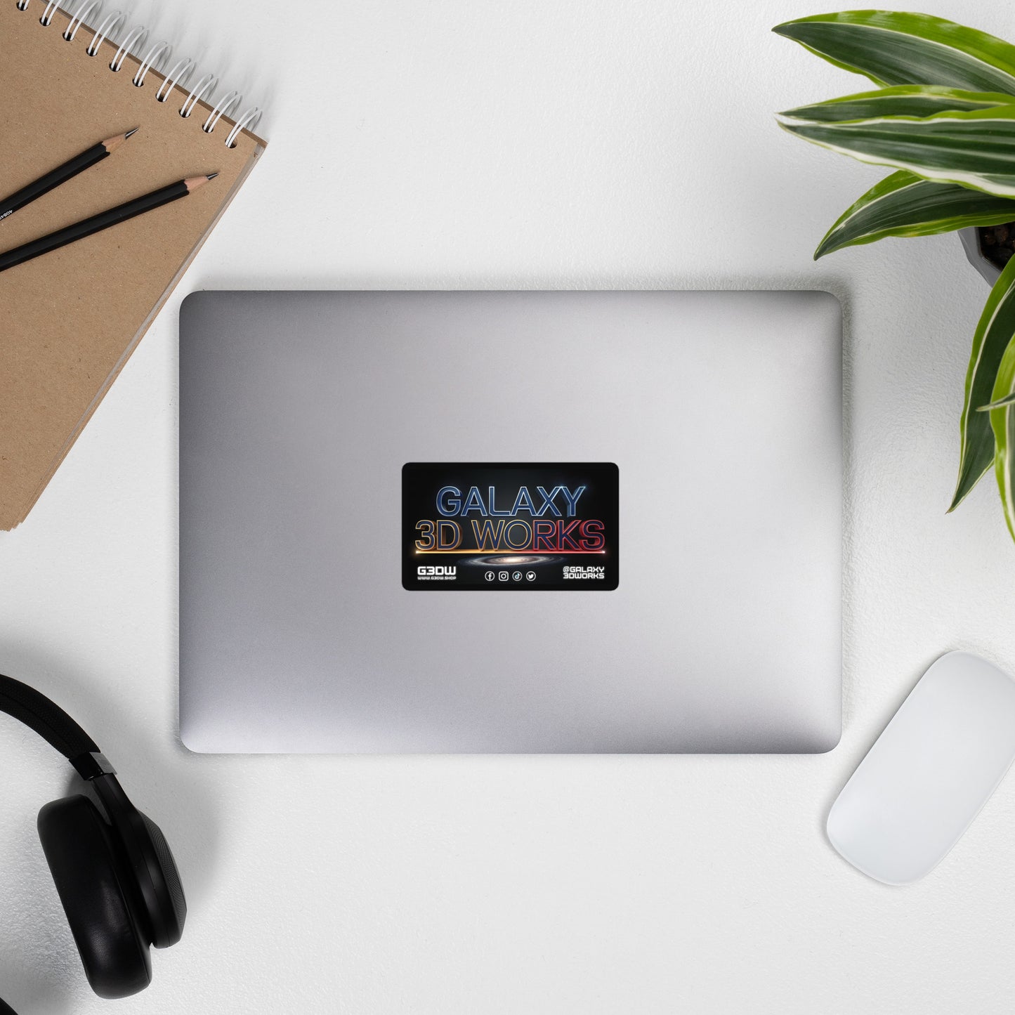 Galaxy 3D Works Square Logo Sticker