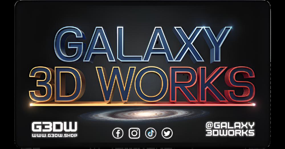 Galaxy 3D Works Square Logo Sticker
