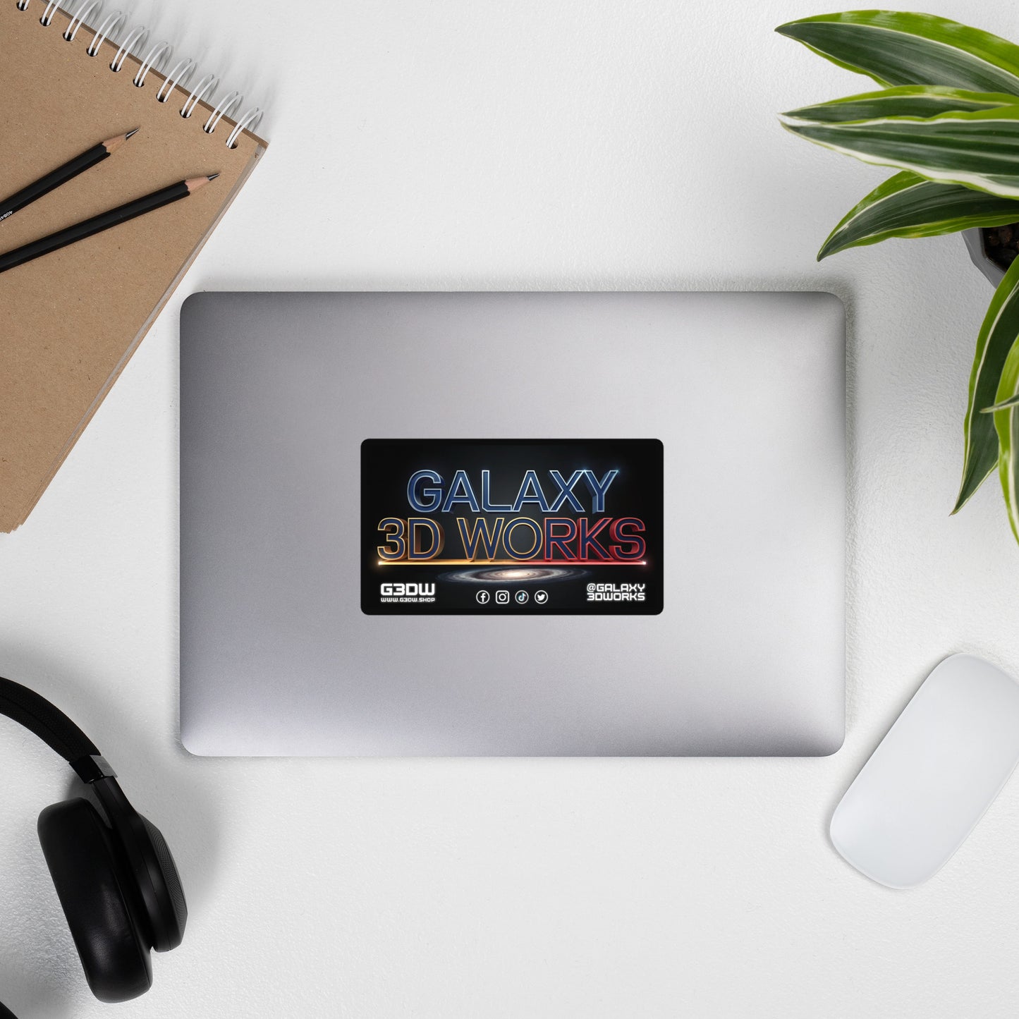 Galaxy 3D Works Square Logo Sticker