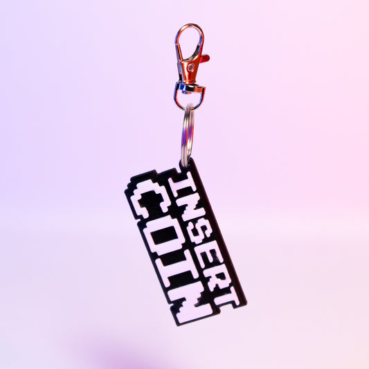 Retro "Insert Coin" Keychain