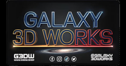 Galaxy 3D Works Square Logo Sticker